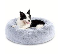 Something Different Calming Dog & Cat Bed, Round Donut Washable Dog Bed, Non-Skid, Faux Fur, Anti-Anxiety Cuddler Warming Cozy Soft Round Bed for Large Dogs and Cats