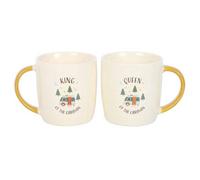 Something Different Camping King & Queen 400ml Mug Pack of 2 in Beige Something Different Beige