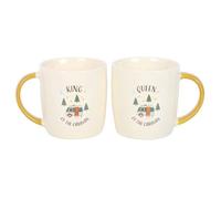 Something Different Camping King and Queen 400ml Mug (Pack of 2) (One Size) (Beige/Yellow)