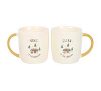 Something Different Camping King & Queen 400ml Mug Pack of 2 in Beige Something Different Beige