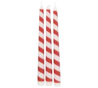 Something Different Candy Cane Christmas Taper Candle (Pack of 3) in Red Something Different Red