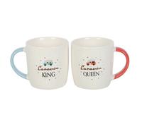 Something Different Caravan King & Caravan Queen Couple Mug Set Pack of 2 in White Something Different White