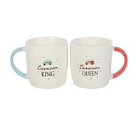 Something Different Caravan King & Caravan Queen Couple Mug Set Pack of 2 in White Something Different White