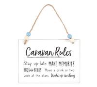 Something Different Caravan Rules Hanging Sign White/black/brown (One Size)