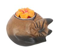 Something Different Cat Tealight Holder in Brown Something Different Brown
