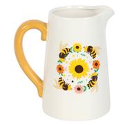 Something Different Ceramic Bee Summer Flower Jug in White Something Different White