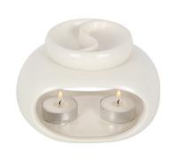 Something Different Ceramic Double Oil Burner in Off-White Something Different Off-White