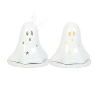 Something Different Ceramic Ghost Tealight & Incense Cone Holder in White Something Different White