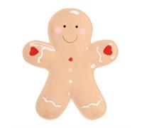 Something Different Ceramic Gingerbread Man Plate Brown/red (One Size)