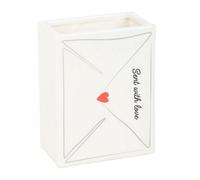 Something Different Ceramic Letter Valentines Day Flower Vase White One Size