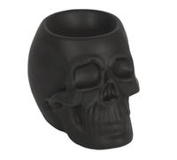 Something Different Ceramic Skull Oil Burner Matt Black (11Cm X 12Cm X 13Cm)