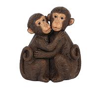 Something Different Charming Brown Monkey Hug Couple Ornament - 11cm x 10cm (1 Pc.) - Showcase Love & Embrace Design for Weddings, Anniversaries & Valentine's Day
