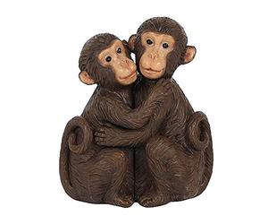 Something Different Charming Brown Monkey Hug Couple Ornament - 11cm x 10cm (1 Pc.) - Showcase Love & Embrace Design for Weddings, Anniversaries & Valentine's Day