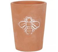 Something Different Charming Single Bee Motif Terracotta Red Plant Pot-11cm x 8.5 cm (1 Pc), 2.5cm x 24cm x 3cm