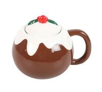 Something Different Christmas Pudding Mug Brown/white (One Size)