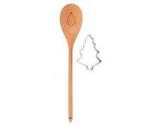 Something Different Christmas Tree Wooden Spoon Set Brown/silver (One Size)