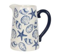 Something Different Coastal Charm Seashells Ceramic Flower Jug in White Something Different White