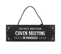 Something Different | Coven Meeting in Progress Decorative Sign | MDF, 20 x 7 x 0.8 cm, Witchy Moon Phase Design, Wall Hanging