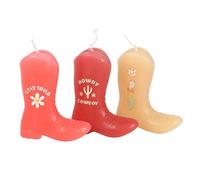 Something Different Cowboy Boot Candle (Pack Of 3) Red/natural/orange (One Size)