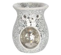 Something Different Crackle-Effect Oil Burner in Silver | Size: Large Something Different Silver L