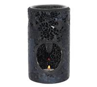 Something Different Crackle-Effect Pillar Oil Burner in Black Something Different Black