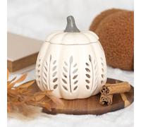 Something Different Cream Leaf Cut Out Pumpkin Oil Burner And Wax Warmer