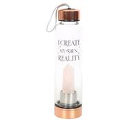 Something Different Create My Own Reality Glass Rose Quartz Water Bottle in Baby Pink Something Different Baby Pink
