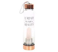 Something Different Create My Own Reality Glass Rose Quartz Water Bottle in Baby Pink Something Different Baby Pink