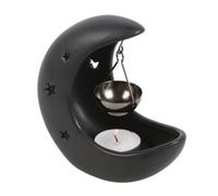 Something Different Crescent Moon Hanging Oil Burner in Black Something Different Black