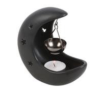 Something Different Crescent Moon Hanging Oil Burner in Black Something Different Black