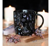 Serano Ceramic Coffee Mug - Something Different Crystal Witch Print - 11 oz - Black/Blue/Purple