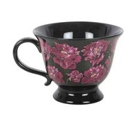 Something Different Dark Romance Floral 320Ml Tea Cup Purple/jet Black (One Size)