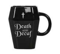 Something Different Death Before Decaf Coffin Mug in Black Something Different Black