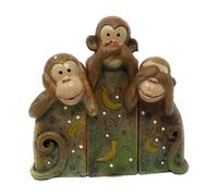 Something Different Delightful Brown Resin See, Speak, Hear No Evil Monkeys - 11cmx12cm (Set of 3) - Unique & Eye-catching Design, Great for Home Decor
