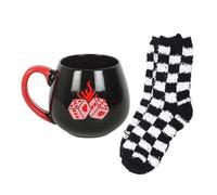 Something Different Dice Mug And Sock Set Red/black (One Size)