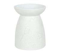 Something Different Elegant White Ceramic Oil Burner-12.5 x 9.5 cm (1 Pc), 12.5cm x 9.5cm x 9.5cm