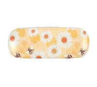 something different Elegant Yellow Polyurethane Bee & Daisy Delight Glasses Case - 4cm x 16cm (1 Pc.) - Unique & Eye-Catching Design, Durability Idea