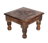 Something Different Enchanting Brown Wood Pentagram Altar Table - 21cm x 30cm (1 Pc) - Exquisite Decoration, Quality Craftmanship - Ideal for Spiritual Home Decor