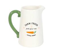 Something Different Farm Fresh Carrot Patch Ceramic Flower Jug in White Something Different White