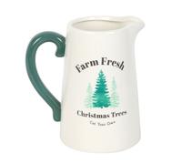 Something Different Farm Fresh Christmas Trees Flower Jug in White Something Different White