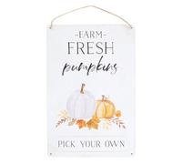 Something Different Farm Fresh Pumpkins Metal Plaque White/black/orange (One Size)