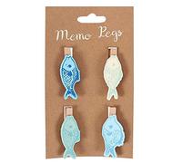 Something Different Fish Memo Pegs Pack of 4 Multicolour One Size