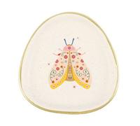 Something Different Floral Moth Trinket Dish White/orange/gold (One Size)