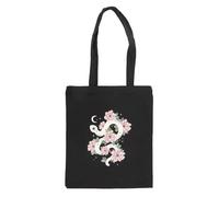 Something Different Floral Snake Polycotton Tote Bag (One Size) (Black/White/Pink)