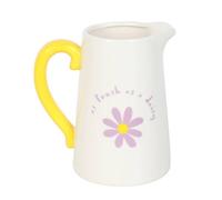 Something Different Fresh As A Daisy Flower Ceramic Jug in White Something Different White