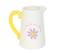 Something Different Fresh As A Daisy Flower Ceramic Jug White/purple/yellow (One Size)