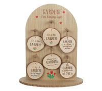 Something Different Garden Wood Slice Mini Hanging Sign Display