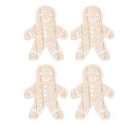 Something Different Gingerbread Man Christmas Coaster Set (Pack of 4) (One Size) (Beige/White)