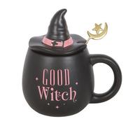 Something Different Good Witch Mug & Spoon Set Black/pink (One Size)