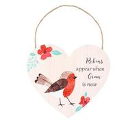 Something Different Gran Robin Heart Plaque Cream/red/brown (One Size)